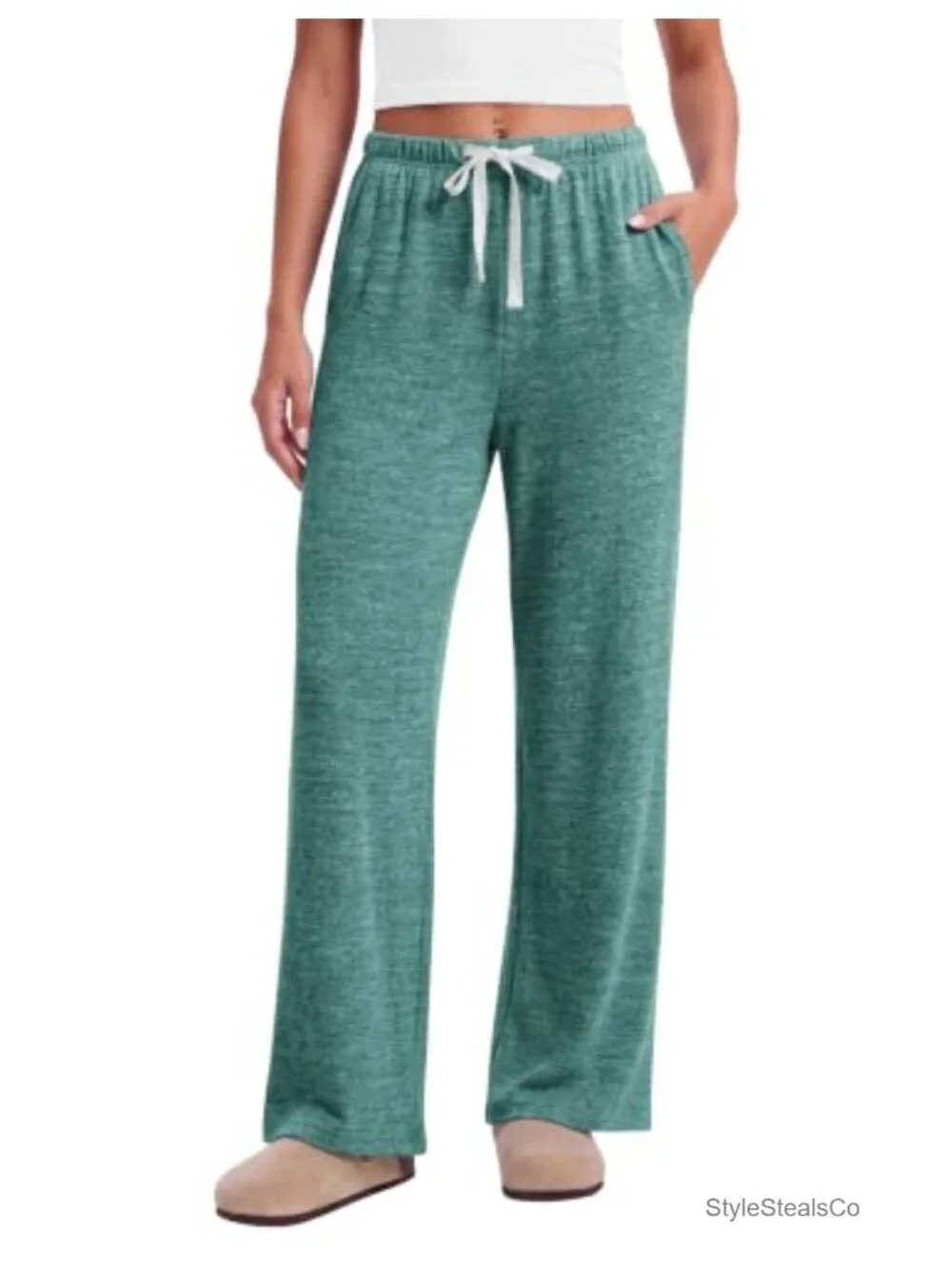 Wide Leg Lounge Sleep Pajama Pants with Pockets Soft Stretch